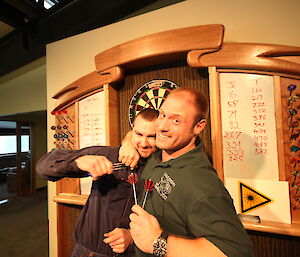 Man playing darts