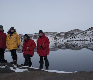 Expeditioners in field in Davis area 2012