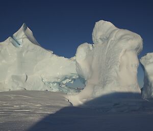 Scenic photo of icebergs in Bandits hut area