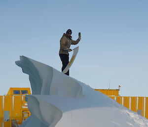 Man getting ready to sledge