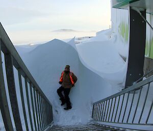 Chris Hill and the wind scoop at Davis Winter 2012