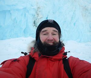 Expeditioner Linc Mainsbridge smiles for the camera