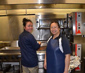 Mel and Karen cooking for Chinese New Year