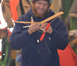 Darryl makes adjustments to his Hangar Rat