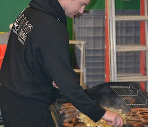 Joe cooking the barbecue