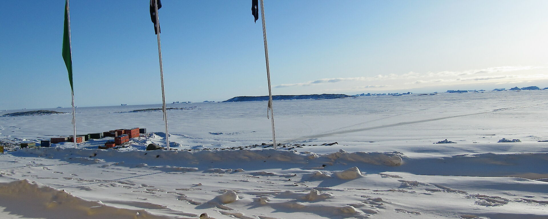 Flags at Davis — no wind