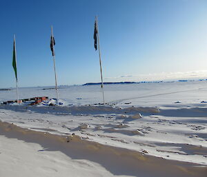 Flags at Davis — no wind