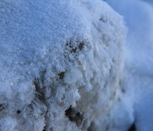 Frost at Davis, surface hoar on a rock