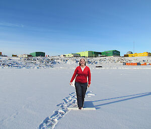 Cardboard Emily on the sea ice