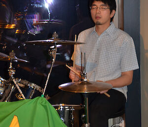 Nick Chang at Davis 2012 playing drums