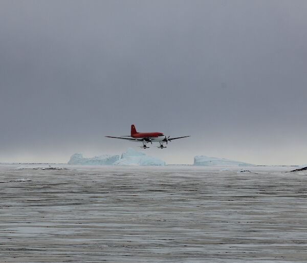 Basler JKB coming in to land at Davis