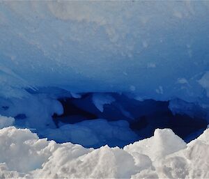 A crevasse in the Sordstal glacier