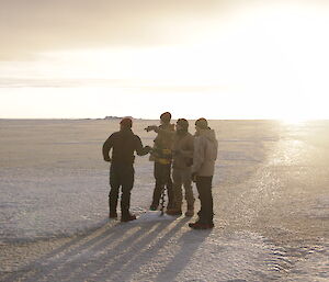 Testing sea ice thickness at Davis 2012