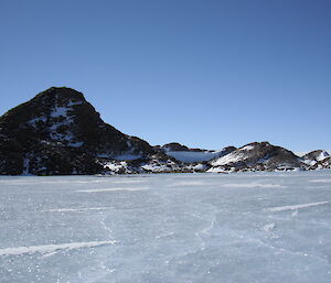 Frozen lake in the Vestfold Hills