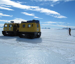 Hägglunds and sea ice drilling site