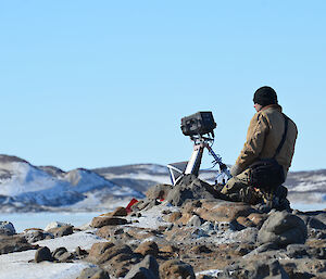 CPC engineer working on bird colony camera