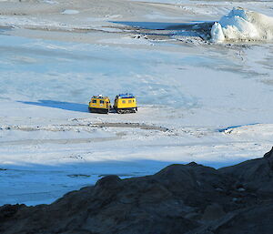 Hägglunds on sea ice at Davis 2012