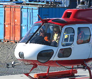 Chris Hill in helicopter