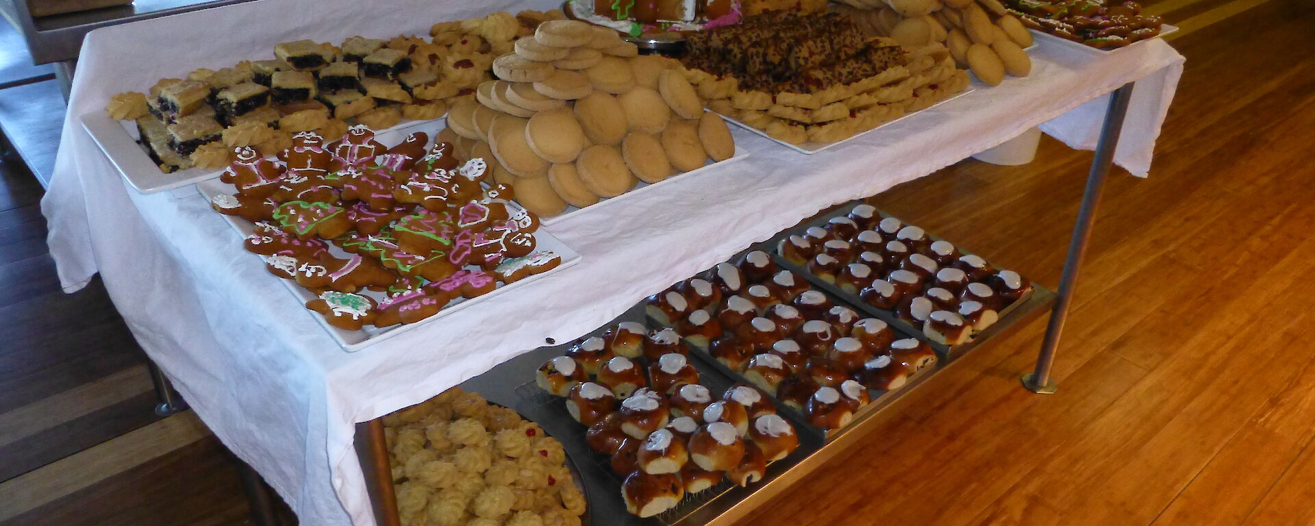 A selection of cakes and biscuits for Christmas morning