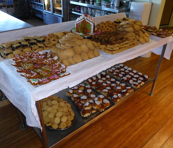 A selection of cakes and biscuits for Christmas morning