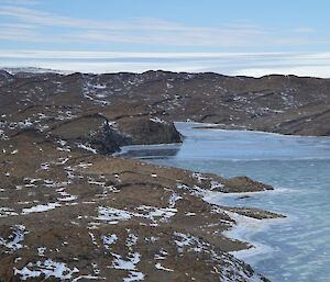 A view of the Ellis Fiord with the Plato in the back ground