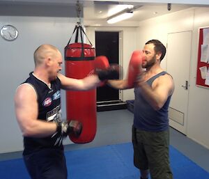 Rich during his boxing workout with Pauls help