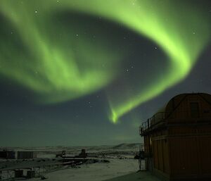 Aurora above LIDAR building