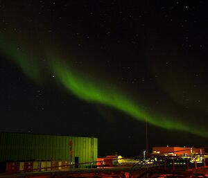 Aurora above the green store