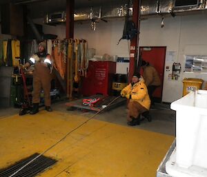 Patrick demonstrating how to use the turfa hand winch