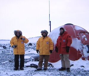 Jason, Mal S, Aaron at Rookery hut