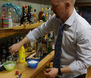 Rich creating a cocktail — made to order