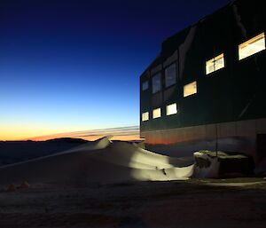 The new living quarters surrounded by ice.