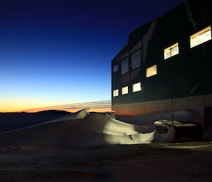 The new living quarters surrounded by ice.