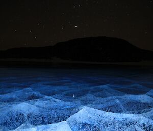 The great colours and peaky surface of the cracked frozen fresh water lake