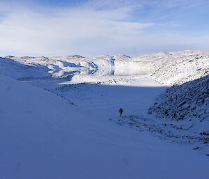 Scenic shot of snow covered hills