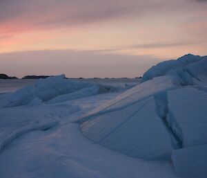 Sunset on Ice at Filla Island Cove