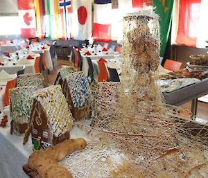 Photo of ginger bread houses and cakes