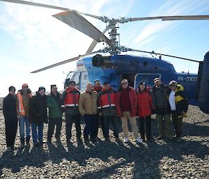 Russian and Davis expeditioners posing for photo