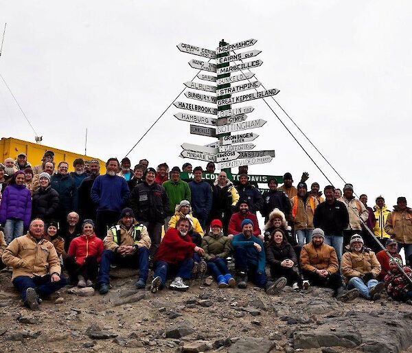 Photo of sixty new expeditioners which is the entire summer crew.