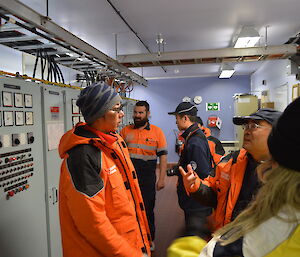 Australian and Chinese expeditioners inside the powerhosue