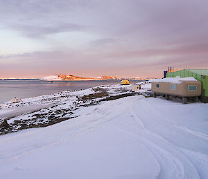 sun setting over the harbour