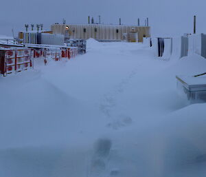 Deep snow covering containers