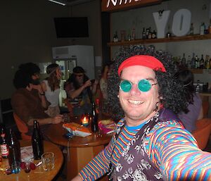 Close up photo of expeditioner in hippie clothes