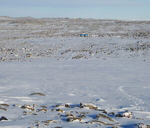 Looking across Adams Flat to station