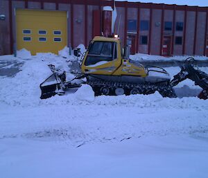 Heavy machinery clearing snow