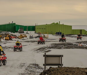 Quad riders following each other