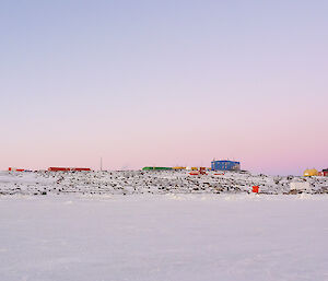 Distant view of station from the sea ice