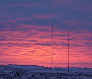 Bright red-purple sunset