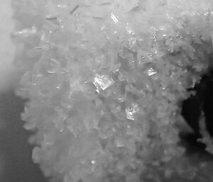 Ice crystals close up photo