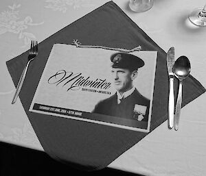photo of a menu set on a table